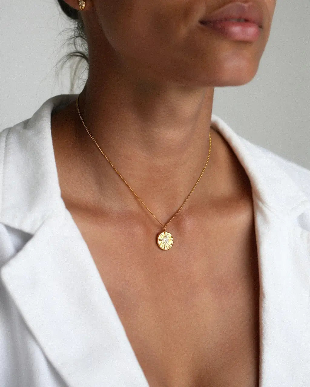 Sunburst Coin Necklace