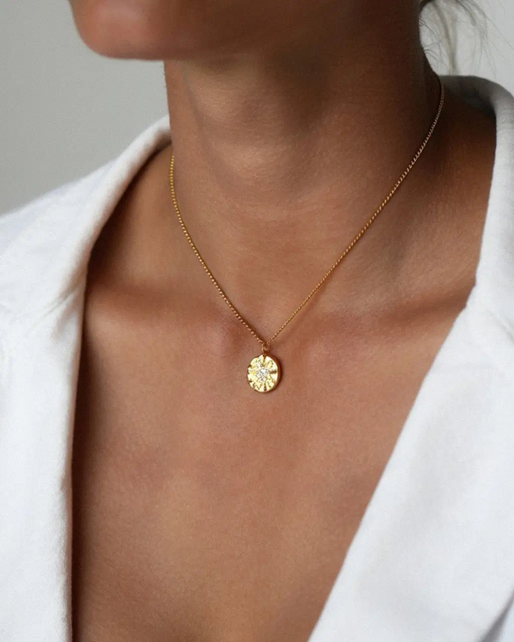 Sunburst Coin Necklace
