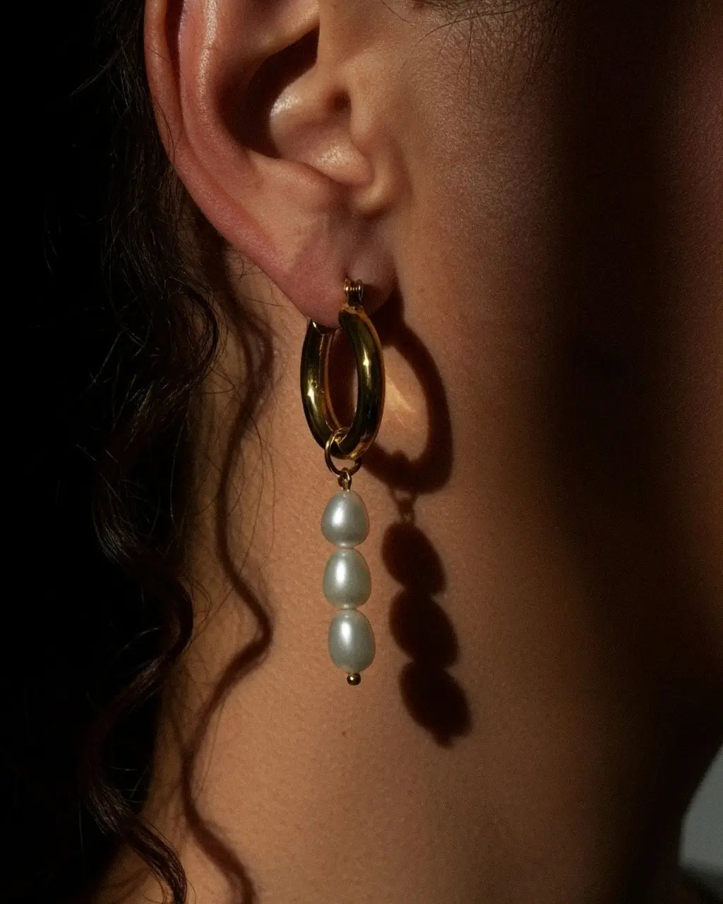 Selene Pearl Hoops