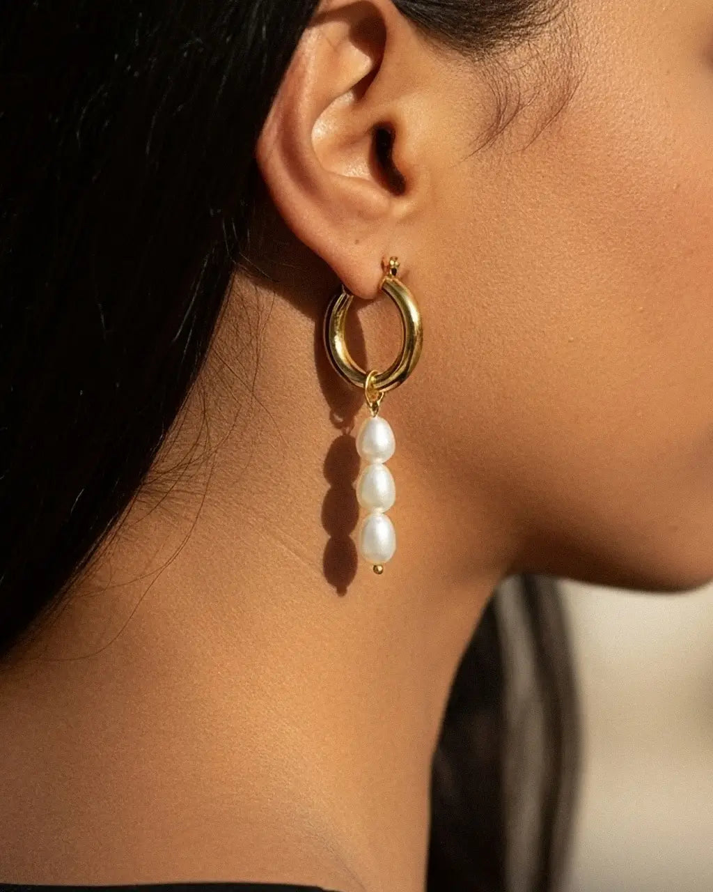 Selene Pearl Hoops