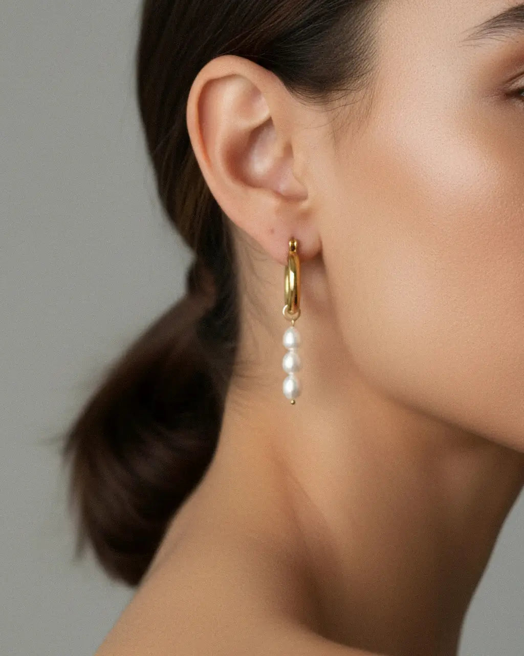 Selene Pearl Hoops