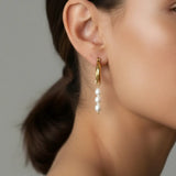 Selene Pearl Hoops