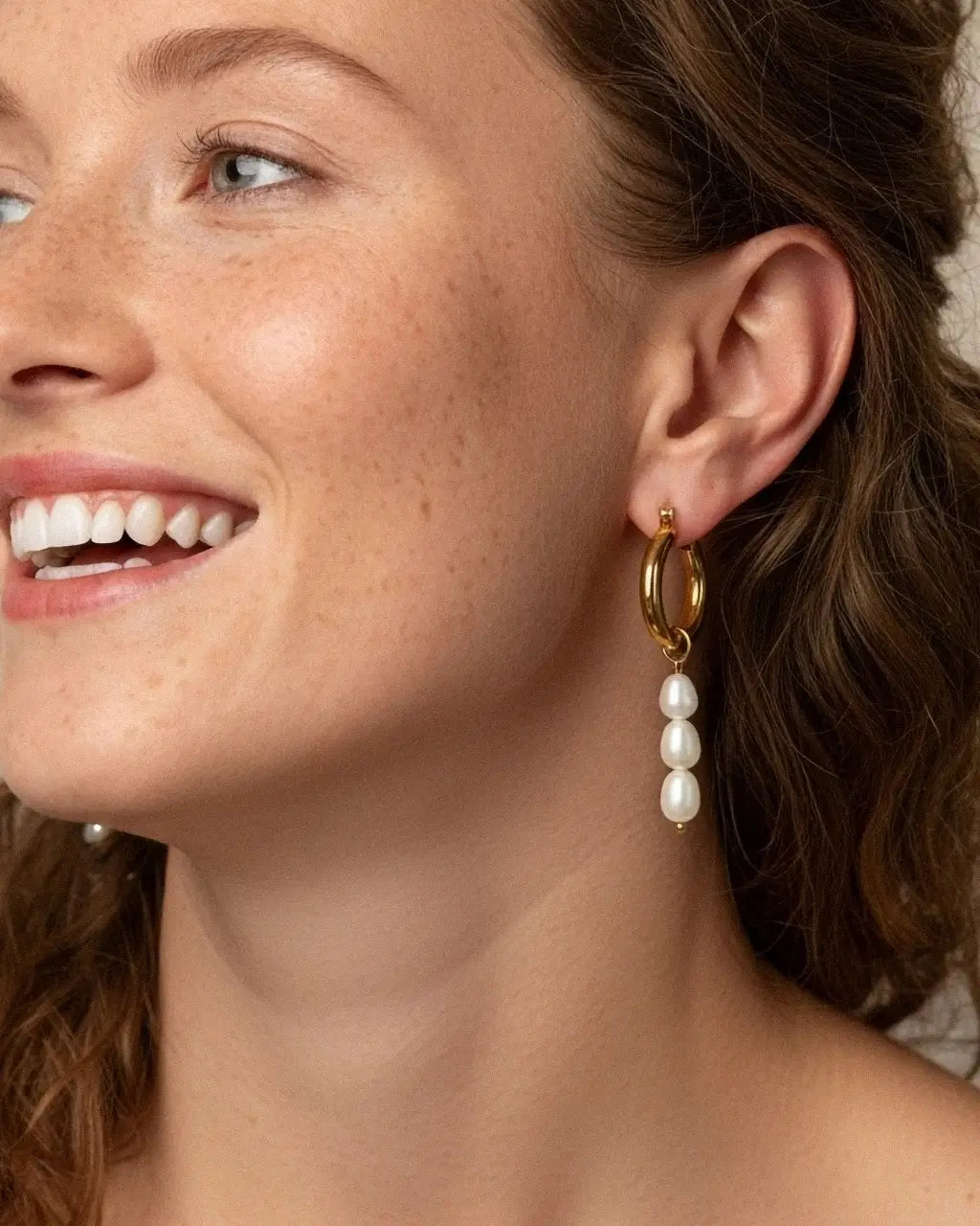 Selene Pearl Hoops