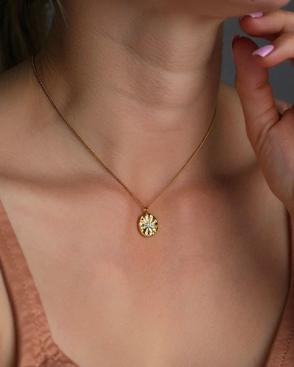 Sunburst Coin Necklace
