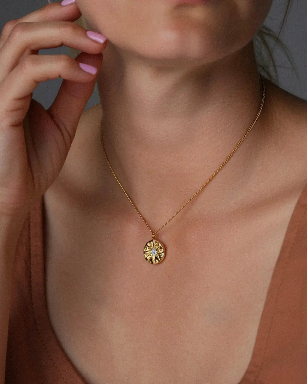 Sunburst Coin Necklace