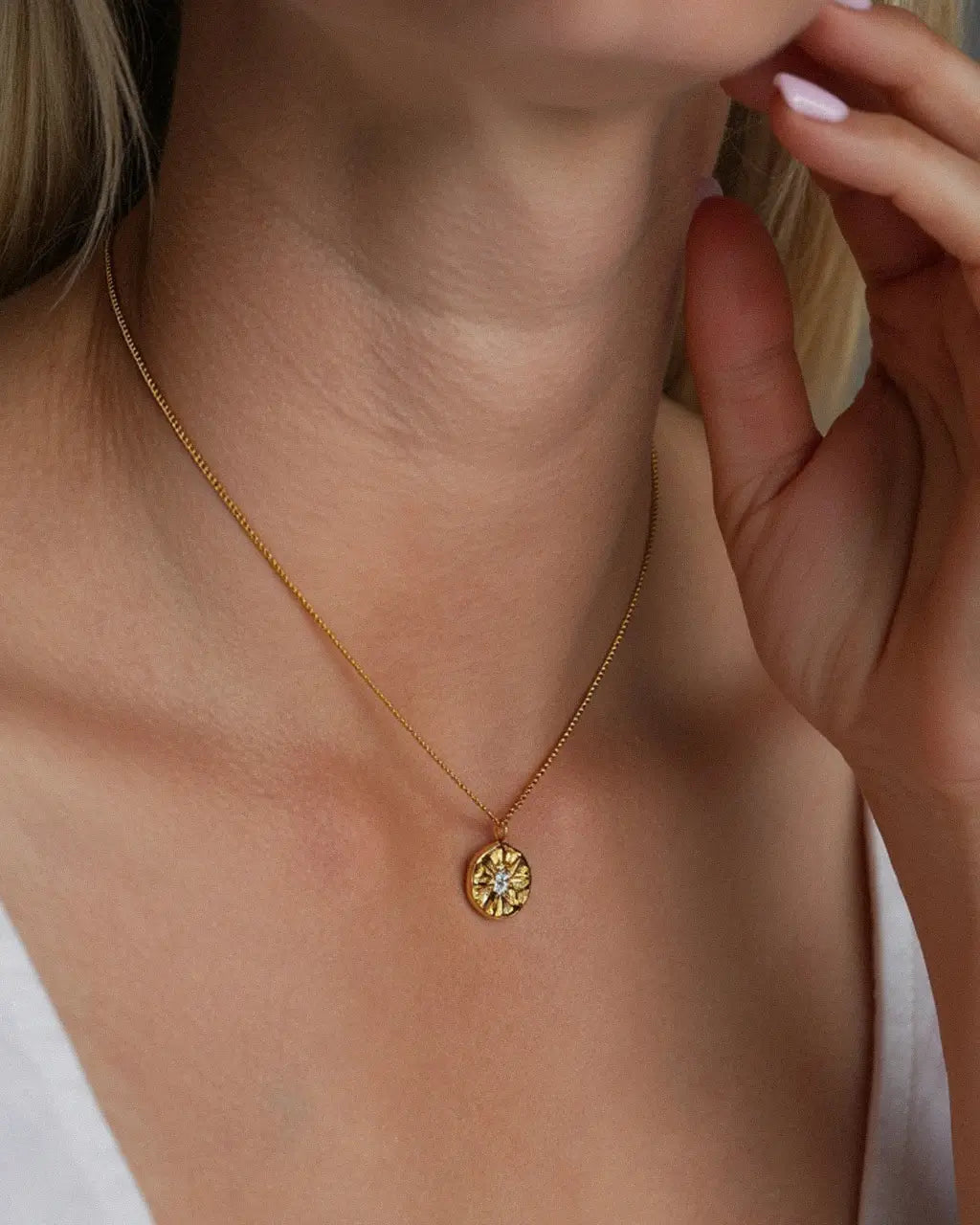 Sunburst Coin Necklace
