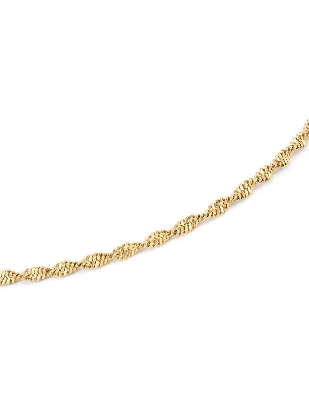 Anchor Twist Chain Bracelet – close-up of the finely twisted chain, gold, on white background