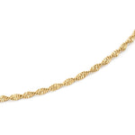 Anchor Twist Chain Bracelet – close-up of the finely twisted chain, gold, on white background