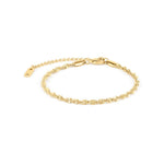 Anchor Twist Chain Bracelet – flat lay with clasp and extender, gold, on white background