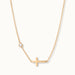 Beside Me Cross Bracelet in gold, full length with the cross and stone