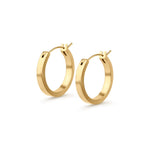 Crossing Hoops – pair of crossing hoops, front view, gold, on white background