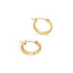 Crossing Hoops – pair of crossing hoops, angled, gold, on white background