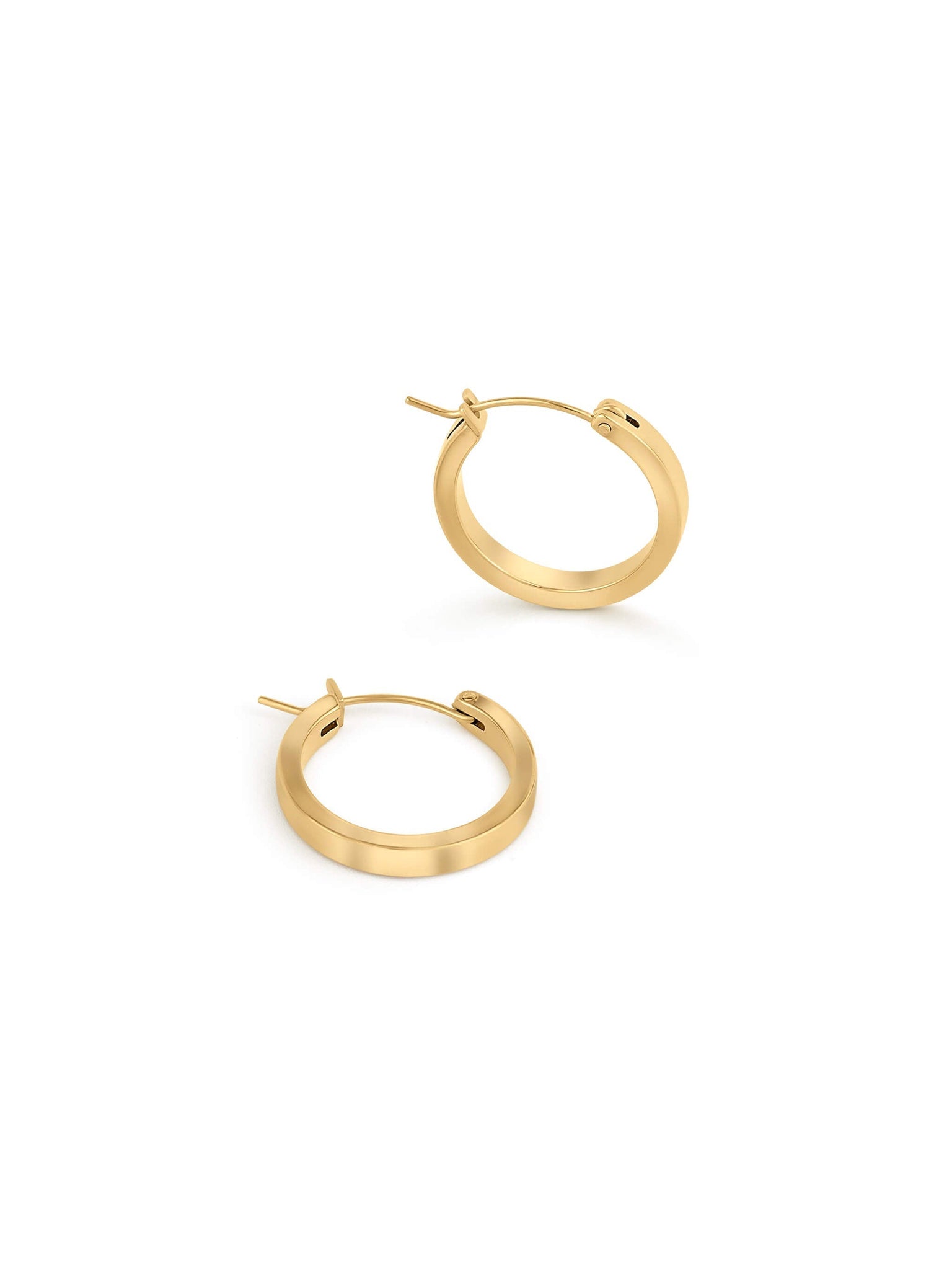 Crossing Hoops – pair of crossing hoops, angled, gold, on white background