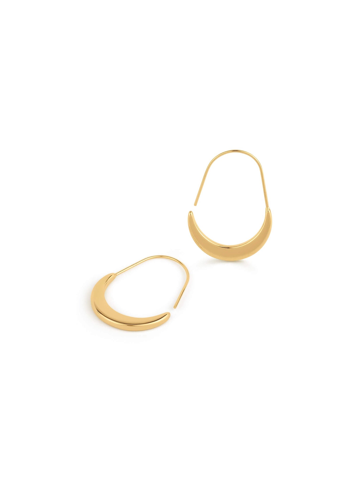 Evening Grace Drops – pair of tapered drops, angled, gold, on white background