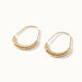 Evening Grace Drop Earrings – pair of tapered drop hoops, lying flat, gold, on ivory background