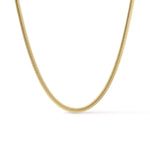 Everlasting Chain Necklace – smooth link chain curving across the frame, gold, on white background