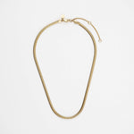 Everlasting Chain Necklace – full necklace with clasp and extender, gold, on a light grey background