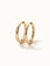 Faithful Hoops – pair of plain polished hoops, 10mm, gold, on ivory background