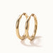 Faithful Hoops – pair of plain polished hoops, 12mm, gold, on ivory background