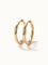 Faithful Hoops – pair of plain polished hoops, 12mm, gold, on ivory background