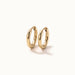Faithful Hoops – pair of plain polished hoops, 6mm, gold, on ivory background