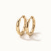 Faithful Hoops – pair of plain polished hoops, 8mm, gold, on ivory background