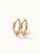Faithful Hoops – pair of plain polished hoops, 8mm, gold, on ivory background