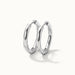 Faithful Hoops – pair of plain polished hoops, 10mm, silver, on ivory background