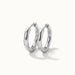Faithful Hoops – pair of plain polished hoops, 8mm, silver, on ivory background