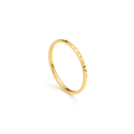 Fire Band – faceted band standing upright, gold, on white background