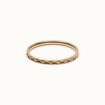 Golden Season Band – flat 45° view, gold, on ivory background