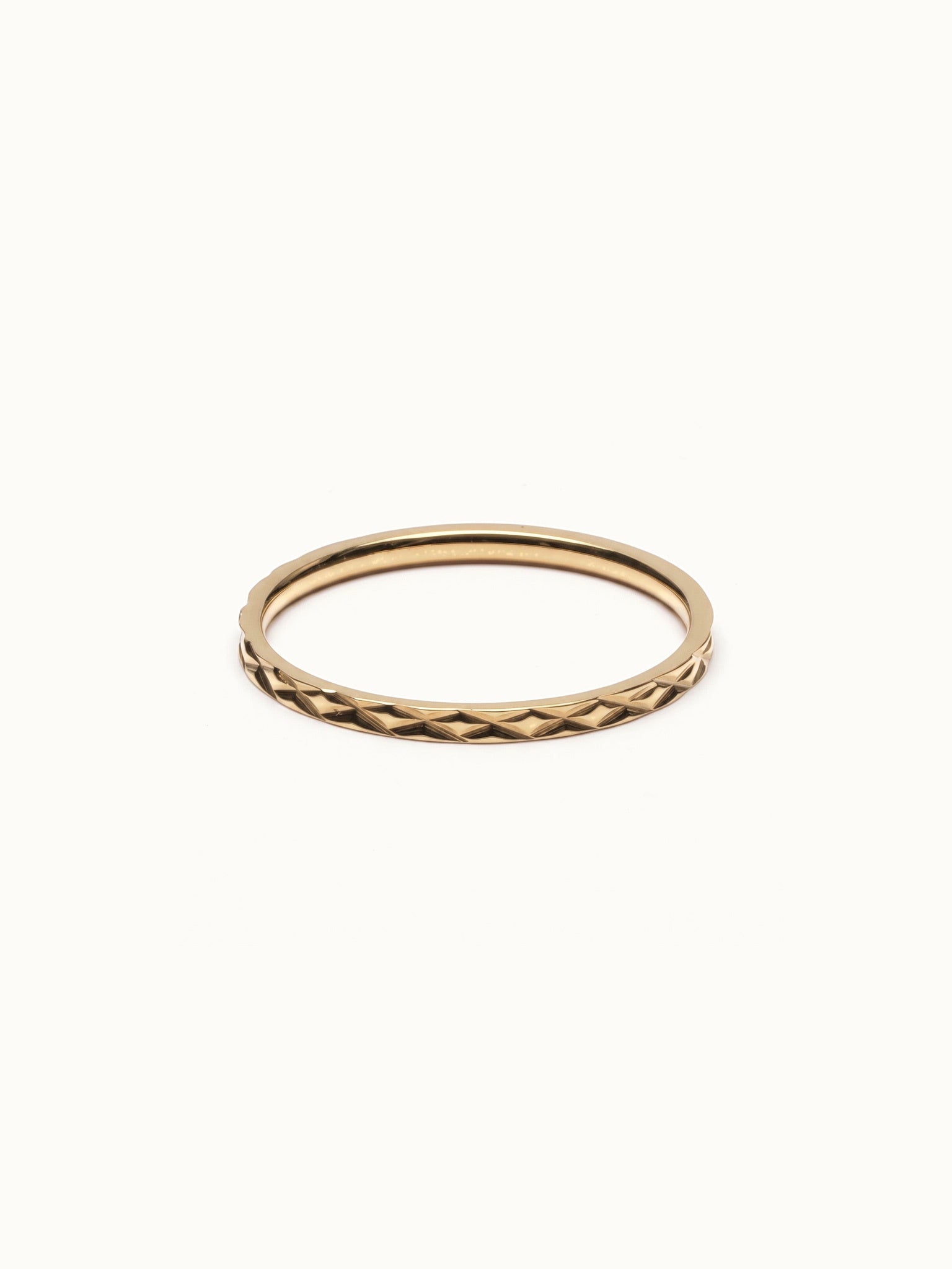 Golden Season Band – flat 45° view, gold, on ivory background