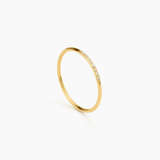 Halo Band in 14k gold shown upright, highlighting the pavé diamond detail