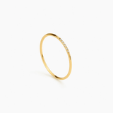 Halo Band in 14k gold shown upright, highlighting the pavé diamond detail