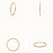 Halo Band Ring 8-stone – four-angle grid, gold, on ivory background
