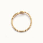 Held Ring – side view, gold, on ivory background