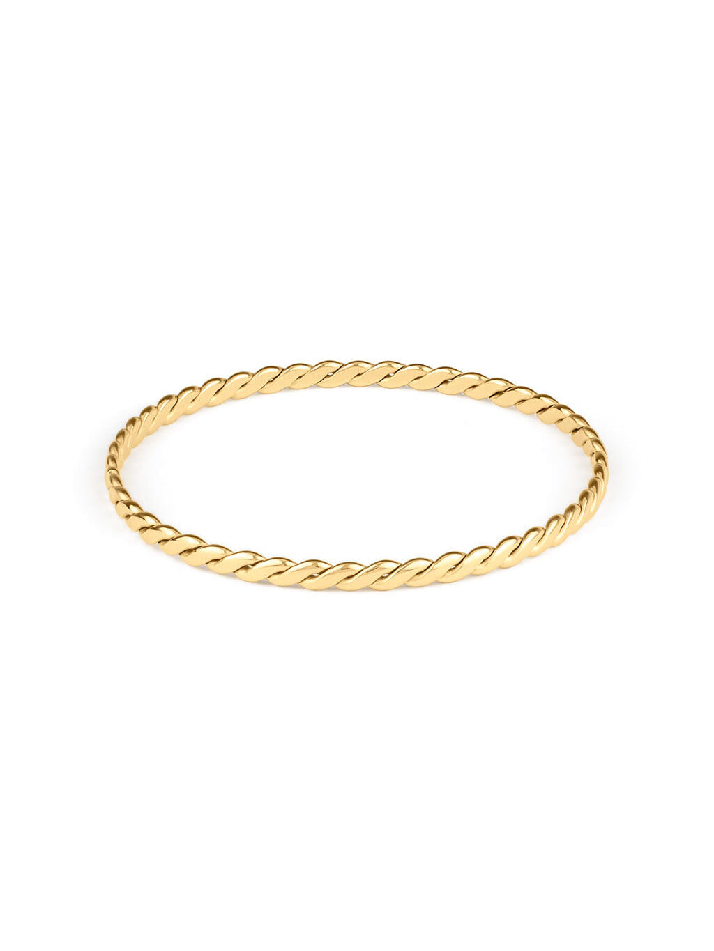 Kept Season Bangle – twisted rope-texture bangle, gold, on white background