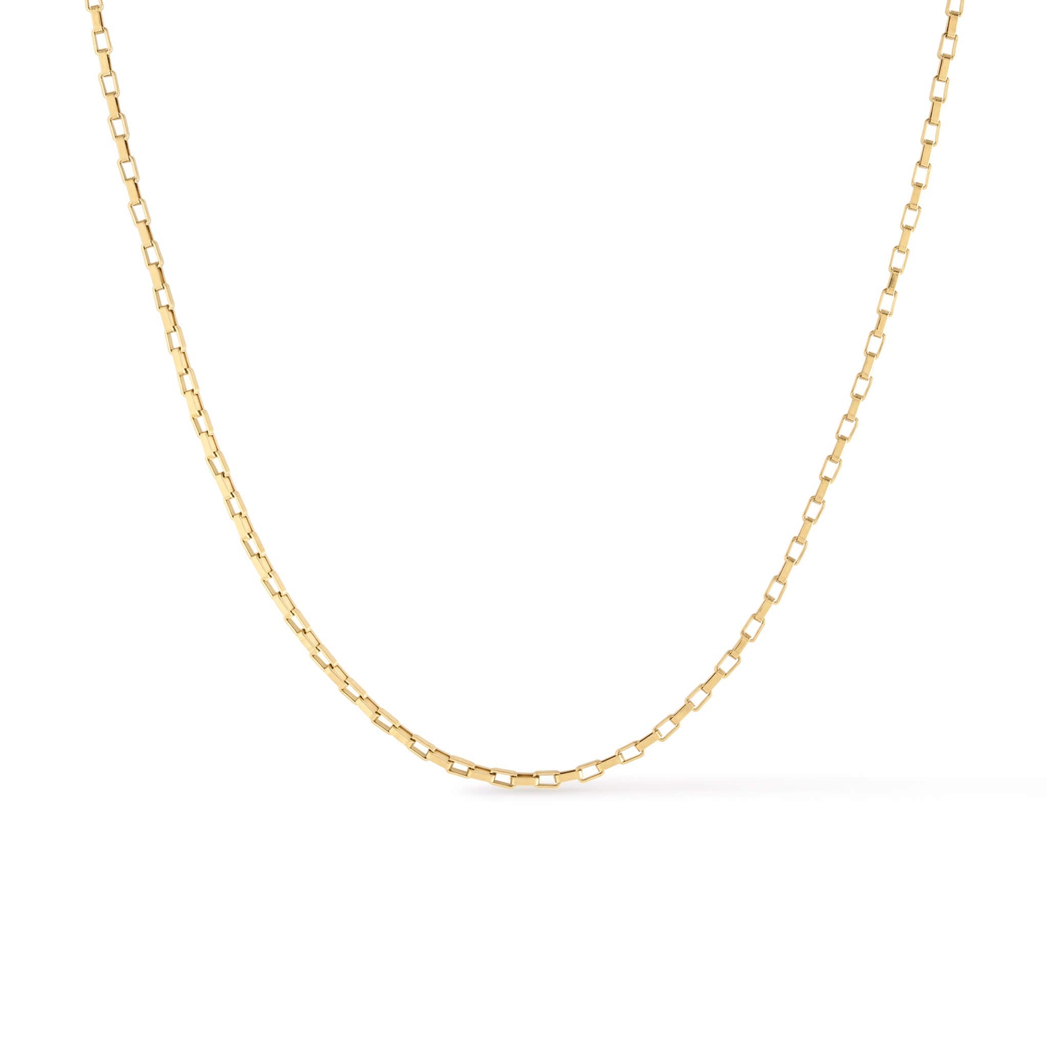 Kindred Link Necklace – fine interlocking link chain, gold, on white background