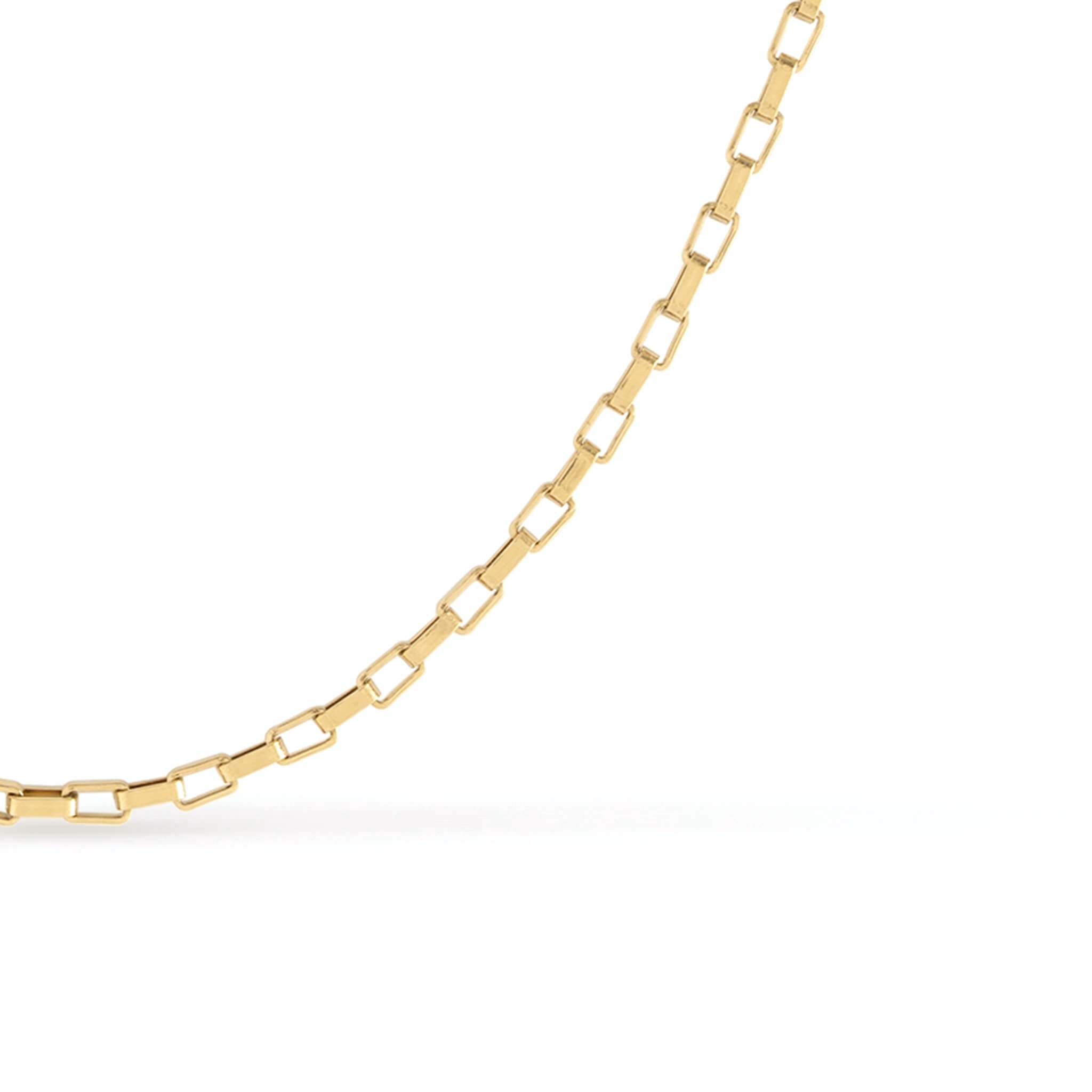 Kindred Link Necklace – close-up of the interlocking links, gold, on white background