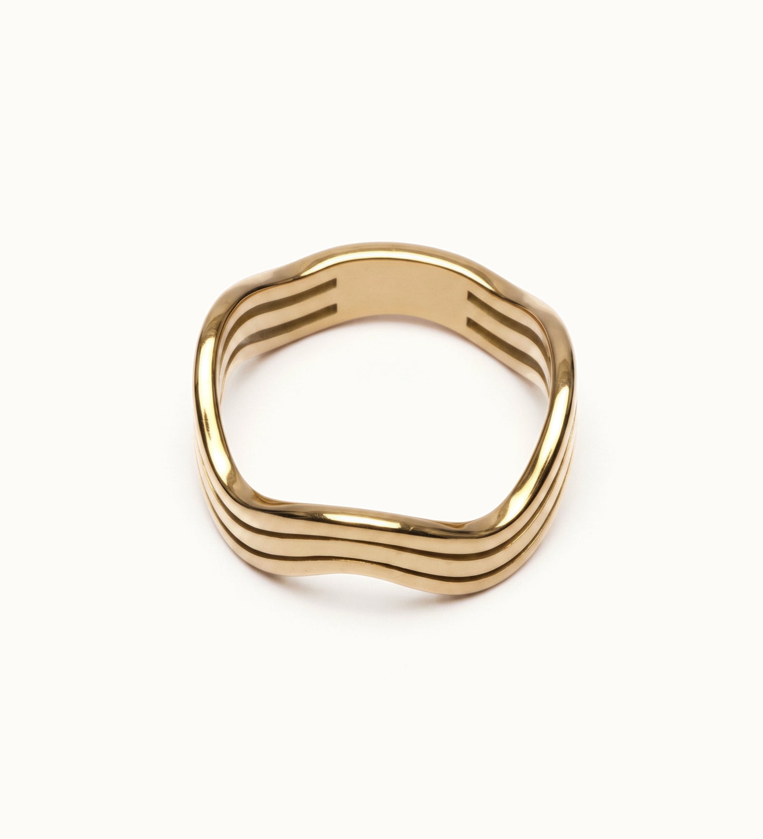 Mercies Ring – flat 45° view, gold, on ivory background