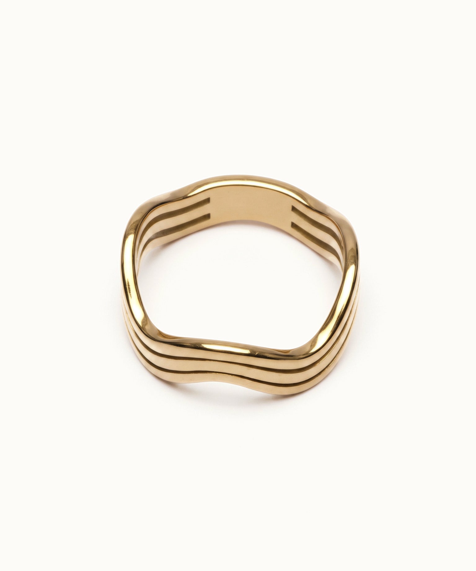 Mercies Ring – flat 45° view, gold, on ivory background