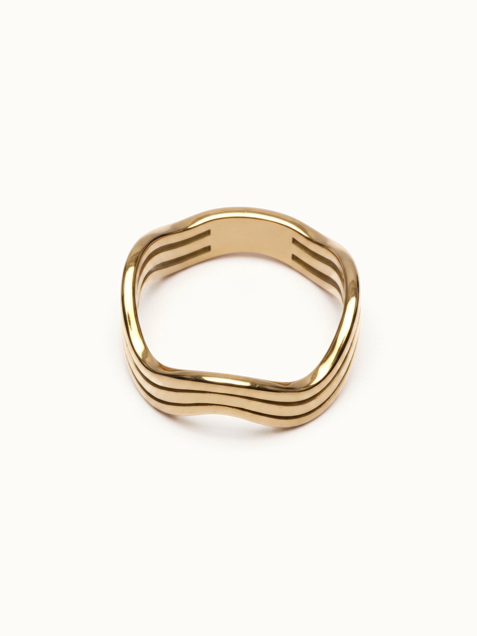 Mercies Ring – flat 45° view, gold, on ivory background