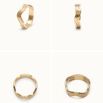 Mercies Ring – four-angle grid, gold, on ivory background
