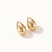 Morning Joy Studs – pair of teardrop studs, gold, on ivory background