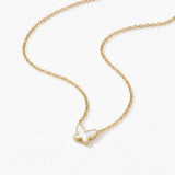 New Season Butterfly Necklace in gold with white mother-of-pearl butterfly pendant
