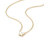 New Season Butterfly Necklace – white butterfly pendant on a fine chain, gold, on white background