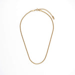 Rooted Rope Chain Necklace – full necklace with clasp and extender, gold, on white background