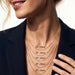 Signature Name Necklace – chain length guide, five chains worn together from 14 to 22 inches, gold
