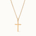 Steadfast Cross Necklace in gold, long drop