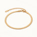 Still Waters Herringbone Bracelet – flat lay with clasp and extender, angled view, gold, on ivory background